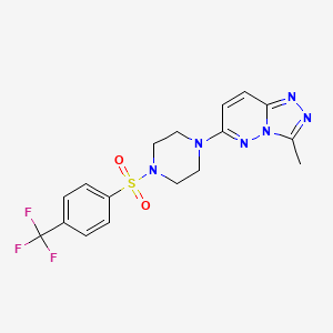 molecular formula C17H17F3N6O2S B6542519 1-{3-methyl-[1,2,4]triazolo[4,3-b]pyridazin-6-yl}-4-[4-(trifluoromethyl)benzenesulfonyl]piperazine CAS No. 1021264-16-3