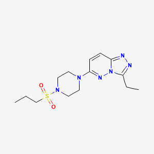 molecular formula C14H22N6O2S B6542524 1-{3-ethyl-[1,2,4]triazolo[4,3-b]pyridazin-6-yl}-4-(propane-1-sulfonyl)piperazine CAS No. 1021225-71-7