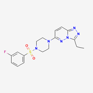 molecular formula C17H19FN6O2S B6542541 1-{3-ethyl-[1,2,4]triazolo[4,3-b]pyridazin-6-yl}-4-(3-fluorobenzenesulfonyl)piperazine CAS No. 1060342-73-5