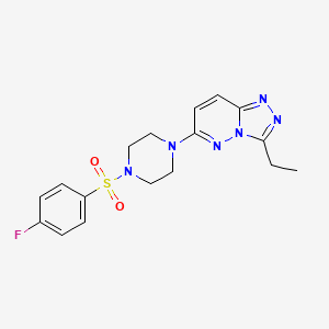 molecular formula C17H19FN6O2S B6542545 1-{3-ethyl-[1,2,4]triazolo[4,3-b]pyridazin-6-yl}-4-(4-fluorobenzenesulfonyl)piperazine CAS No. 1060279-23-3
