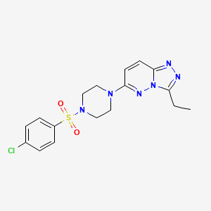 molecular formula C17H19ClN6O2S B6542548 1-(4-chlorobenzenesulfonyl)-4-{3-ethyl-[1,2,4]triazolo[4,3-b]pyridazin-6-yl}piperazine CAS No. 1060279-28-8