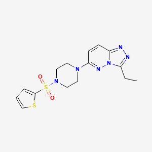 molecular formula C15H18N6O2S2 B6542552 1-{3-ethyl-[1,2,4]triazolo[4,3-b]pyridazin-6-yl}-4-(thiophene-2-sulfonyl)piperazine CAS No. 1060343-15-8