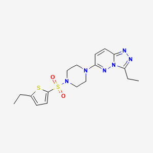 molecular formula C17H22N6O2S2 B6542560 1-{3-ethyl-[1,2,4]triazolo[4,3-b]pyridazin-6-yl}-4-[(5-ethylthiophen-2-yl)sulfonyl]piperazine CAS No. 1021225-75-1