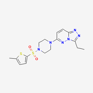 molecular formula C16H20N6O2S2 B6542578 1-{3-ethyl-[1,2,4]triazolo[4,3-b]pyridazin-6-yl}-4-[(5-methylthiophen-2-yl)sulfonyl]piperazine CAS No. 1060279-68-6
