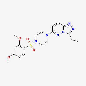 molecular formula C19H24N6O4S B6542580 1-(2,4-dimethoxybenzenesulfonyl)-4-{3-ethyl-[1,2,4]triazolo[4,3-b]pyridazin-6-yl}piperazine CAS No. 1060226-05-2