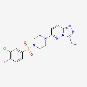 molecular formula C17H18ClFN6O2S B6542591 1-(3-chloro-4-fluorobenzenesulfonyl)-4-{3-ethyl-[1,2,4]triazolo[4,3-b]pyridazin-6-yl}piperazine CAS No. 1060307-73-4