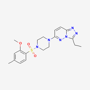 molecular formula C19H24N6O3S B6542607 1-{3-ethyl-[1,2,4]triazolo[4,3-b]pyridazin-6-yl}-4-(2-methoxy-4-methylbenzenesulfonyl)piperazine CAS No. 1060226-47-2