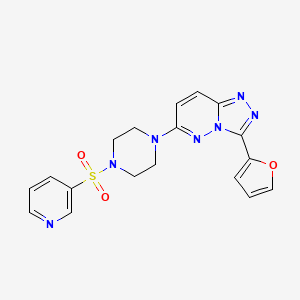 molecular formula C18H17N7O3S B6542614 1-[3-(furan-2-yl)-[1,2,4]triazolo[4,3-b]pyridazin-6-yl]-4-(pyridine-3-sulfonyl)piperazine CAS No. 1060344-60-6