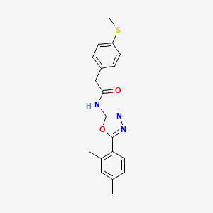 molecular formula C19H19N3O2S B6542622 N-[5-(2,4-dimethylphenyl)-1,3,4-oxadiazol-2-yl]-2-[4-(methylsulfanyl)phenyl]acetamide CAS No. 941971-28-4