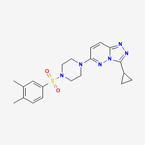 molecular formula C20H24N6O2S B6542631 1-{3-cyclopropyl-[1,2,4]triazolo[4,3-b]pyridazin-6-yl}-4-(3,4-dimethylbenzenesulfonyl)piperazine CAS No. 1060229-24-4