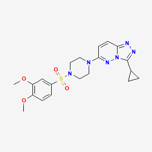 molecular formula C20H24N6O4S B6542634 1-{3-cyclopropyl-[1,2,4]triazolo[4,3-b]pyridazin-6-yl}-4-(3,4-dimethoxybenzenesulfonyl)piperazine CAS No. 1060310-77-1