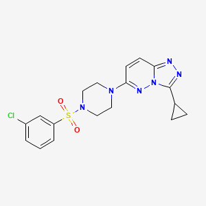 molecular formula C18H19ClN6O2S B6542660 1-(3-chlorobenzenesulfonyl)-4-{3-cyclopropyl-[1,2,4]triazolo[4,3-b]pyridazin-6-yl}piperazine CAS No. 1040641-71-1
