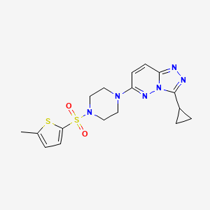 molecular formula C17H20N6O2S2 B6542672 1-{3-cyclopropyl-[1,2,4]triazolo[4,3-b]pyridazin-6-yl}-4-[(5-methylthiophen-2-yl)sulfonyl]piperazine CAS No. 1060252-99-4