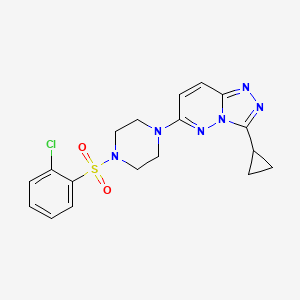 molecular formula C18H19ClN6O2S B6542679 1-(2-chlorobenzenesulfonyl)-4-{3-cyclopropyl-[1,2,4]triazolo[4,3-b]pyridazin-6-yl}piperazine CAS No. 1040641-79-9