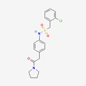 1-(2-chlorophenyl)-N-{4-[2-oxo-2-(pyrrolidin-1-yl)ethyl]phenyl}methanesulfonamide