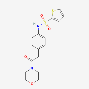 molecular formula C16H18N2O4S2 B6542714 N-{4-[2-(morpholin-4-yl)-2-oxoethyl]phenyl}thiophene-2-sulfonamide CAS No. 1060254-89-8
