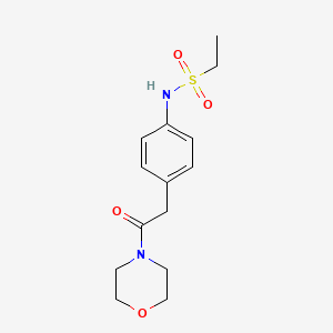 molecular formula C14H20N2O4S B6542734 N-{4-[2-(morpholin-4-yl)-2-oxoethyl]phenyl}ethane-1-sulfonamide CAS No. 1060321-98-3
