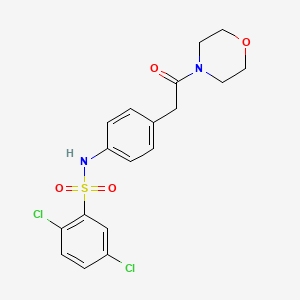 molecular formula C18H18Cl2N2O4S B6542738 2,5-dichloro-N-{4-[2-(morpholin-4-yl)-2-oxoethyl]phenyl}benzene-1-sulfonamide CAS No. 1060255-10-8
