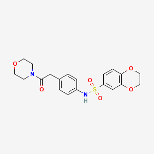 molecular formula C20H22N2O6S B6542753 N-{4-[2-(morpholin-4-yl)-2-oxoethyl]phenyl}-2,3-dihydro-1,4-benzodioxine-6-sulfonamide CAS No. 1060242-20-7