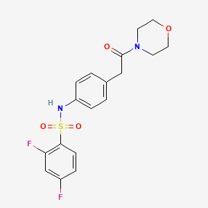 molecular formula C18H18F2N2O4S B6542767 2,4-difluoro-N-{4-[2-(morpholin-4-yl)-2-oxoethyl]phenyl}benzene-1-sulfonamide CAS No. 1060322-54-4