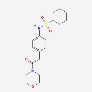 molecular formula C18H26N2O4S B6542778 N-{4-[2-(morpholin-4-yl)-2-oxoethyl]phenyl}cyclohexanesulfonamide CAS No. 1060255-72-2