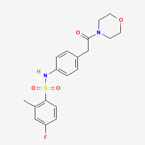 molecular formula C19H21FN2O4S B6542783 4-fluoro-2-methyl-N-{4-[2-(morpholin-4-yl)-2-oxoethyl]phenyl}benzene-1-sulfonamide CAS No. 1060242-57-0