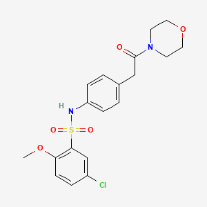 molecular formula C19H21ClN2O5S B6542799 5-chloro-2-methoxy-N-{4-[2-(morpholin-4-yl)-2-oxoethyl]phenyl}benzene-1-sulfonamide CAS No. 1060323-10-5