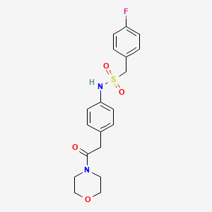 molecular formula C19H21FN2O4S B6542800 1-(4-fluorophenyl)-N-{4-[2-(morpholin-4-yl)-2-oxoethyl]phenyl}methanesulfonamide CAS No. 1060370-80-0