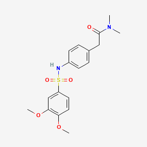 molecular formula C18H22N2O5S B6542812 2-[4-(3,4-dimethoxybenzenesulfonamido)phenyl]-N,N-dimethylacetamide CAS No. 1070960-57-4