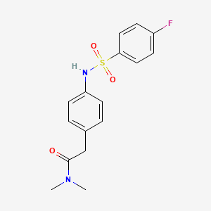 molecular formula C16H17FN2O3S B6542826 2-[4-(4-fluorobenzenesulfonamido)phenyl]-N,N-dimethylacetamide CAS No. 1060221-97-7