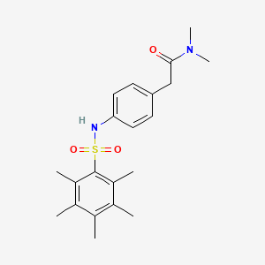 N,N-dimethyl-2-[4-(2,3,4,5,6-pentamethylbenzenesulfonamido)phenyl]acetamide