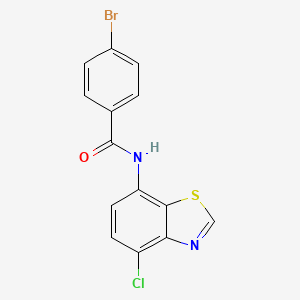 molecular formula C14H8BrClN2OS B6542835 4-bromo-N-(4-chloro-1,3-benzothiazol-7-yl)benzamide CAS No. 946321-99-9