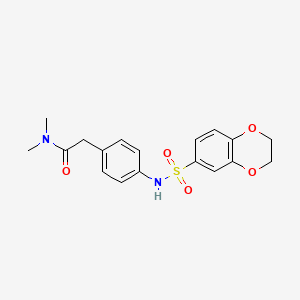 molecular formula C18H20N2O5S B6542843 2-[4-(2,3-dihydro-1,4-benzodioxine-6-sulfonamido)phenyl]-N,N-dimethylacetamide CAS No. 1070964-41-8