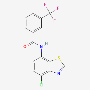 molecular formula C15H8ClF3N2OS B6542847 N-(4-chloro-1,3-benzothiazol-7-yl)-3-(trifluoromethyl)benzamide CAS No. 941892-58-6