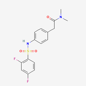 molecular formula C16H16F2N2O3S B6542856 2-[4-(2,4-difluorobenzenesulfonamido)phenyl]-N,N-dimethylacetamide CAS No. 1070960-92-7