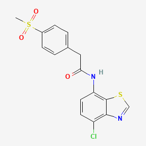 molecular formula C16H13ClN2O3S2 B6542873 N-(4-chloro-1,3-benzothiazol-7-yl)-2-(4-methanesulfonylphenyl)acetamide CAS No. 941892-66-6