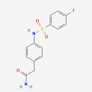 molecular formula C14H13FN2O3S B6542881 2-[4-(4-fluorobenzenesulfonamido)phenyl]acetamide CAS No. 1070964-79-2