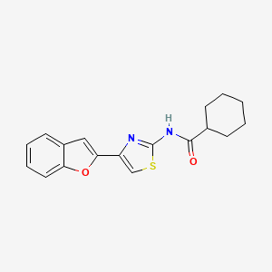 molecular formula C18H18N2O2S B6542887 N-[4-(1-benzofuran-2-yl)-1,3-thiazol-2-yl]cyclohexanecarboxamide CAS No. 922455-86-5