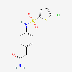 molecular formula C12H11ClN2O3S2 B6542892 2-[4-(5-chlorothiophene-2-sulfonamido)phenyl]acetamide CAS No. 1070964-93-0
