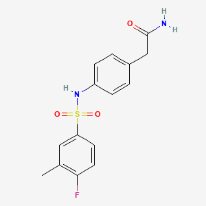molecular formula C15H15FN2O3S B6542903 2-[4-(4-fluoro-3-methylbenzenesulfonamido)phenyl]acetamide CAS No. 1070964-99-6