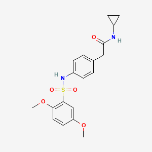 molecular formula C19H22N2O5S B6542924 N-cyclopropyl-2-[4-(2,5-dimethoxybenzenesulfonamido)phenyl]acetamide CAS No. 1060306-88-8
