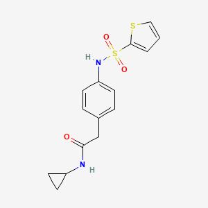molecular formula C15H16N2O3S2 B6542926 N-cyclopropyl-2-[4-(thiophene-2-sulfonamido)phenyl]acetamide CAS No. 1060225-02-6