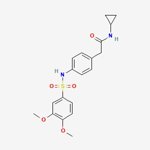 molecular formula C19H22N2O5S B6542934 N-cyclopropyl-2-[4-(3,4-dimethoxybenzenesulfonamido)phenyl]acetamide CAS No. 1060306-95-7