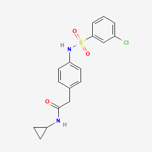 molecular formula C17H17ClN2O3S B6542942 2-[4-(3-chlorobenzenesulfonamido)phenyl]-N-cyclopropylacetamide CAS No. 1070965-20-6