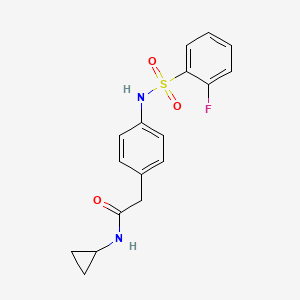 molecular formula C17H17FN2O3S B6542945 N-cyclopropyl-2-[4-(2-fluorobenzenesulfonamido)phenyl]acetamide CAS No. 1070962-20-7