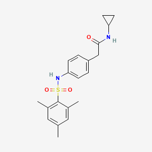 molecular formula C20H24N2O3S B6542950 N-cyclopropyl-2-[4-(2,4,6-trimethylbenzenesulfonamido)phenyl]acetamide CAS No. 1060225-30-0
