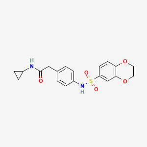 molecular formula C19H20N2O5S B6542951 N-cyclopropyl-2-[4-(2,3-dihydro-1,4-benzodioxine-6-sulfonamido)phenyl]acetamide CAS No. 1060307-30-3