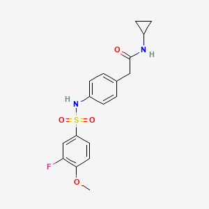 molecular formula C18H19FN2O4S B6542954 N-cyclopropyl-2-[4-(3-fluoro-4-methoxybenzenesulfonamido)phenyl]acetamide CAS No. 1070962-38-7