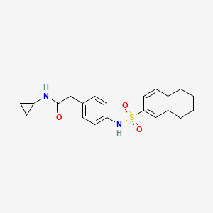 molecular formula C21H24N2O3S B6542958 N-cyclopropyl-2-[4-(5,6,7,8-tetrahydronaphthalene-2-sulfonamido)phenyl]acetamide CAS No. 1060225-64-0