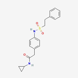 molecular formula C19H22N2O3S B6542965 N-cyclopropyl-2-[4-(2-phenylethanesulfonamido)phenyl]acetamide CAS No. 1070962-47-8